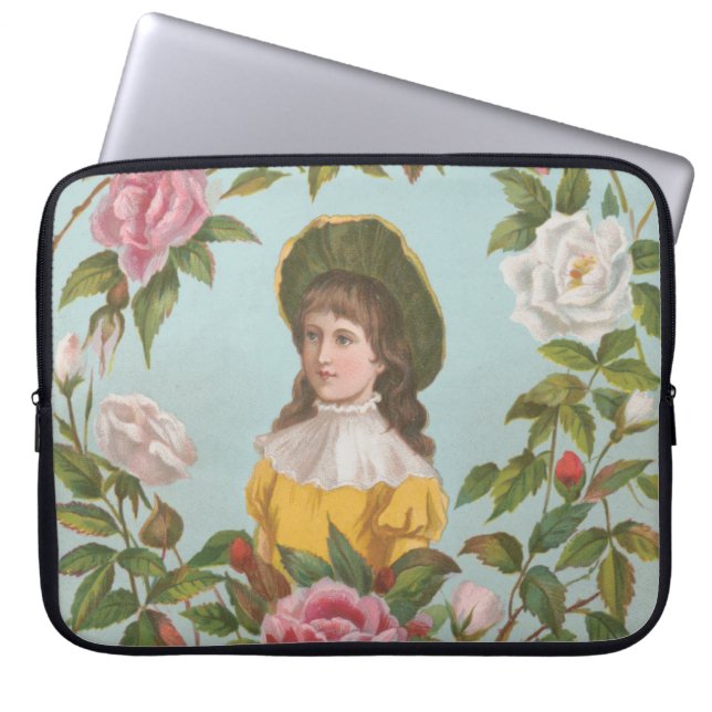 Kitschy Vintage German Valentine's Card, 1884 Laptop Fodral (Framsidan)