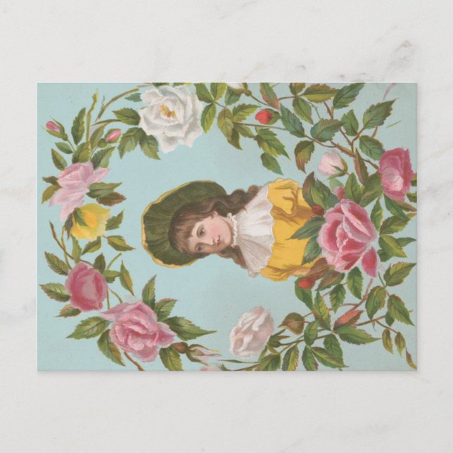 Kitschy Vintage German Valentine's Card, 1884 Vykort (Framsida)