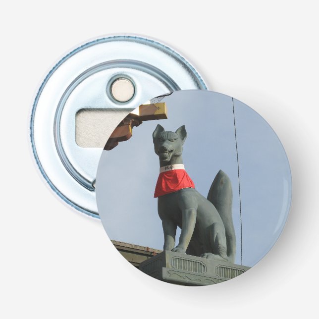 Kitsune キ ツ (Fox) med Jewel i Mouth Flasköppnare (Framsidan)