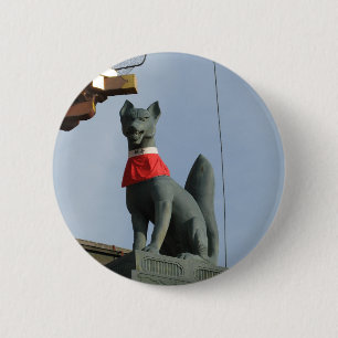 Kitsune キ ツ (Fox) med Jewel i Mouth Knapp