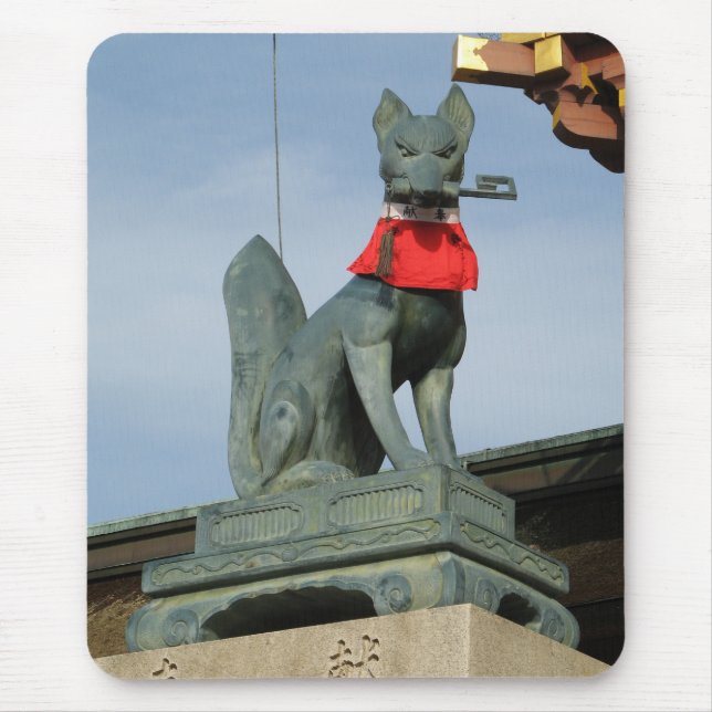 Kitsune キ ツ (Fox) med Nyckel i munnen Musmatta (Framsidan)