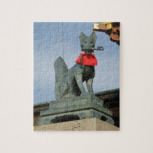 Kitsune キ ツ (Fox) med Nyckel i munnen Pussel (Vertikal)