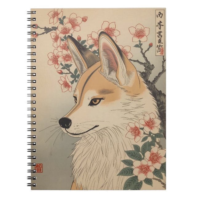Kitsune & cherry blossom anteckningsbok (Framsidan)