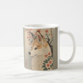 Kitsune & cherry blossom kaffemugg