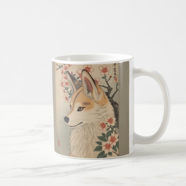 Kitsune & cherry blossom kaffemugg (Höger)
