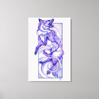 Kitsune Dotwork Canvastryck