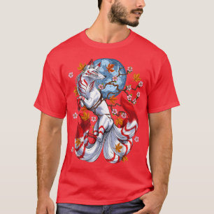 Kitsune Fos Japanska Nine Tails Fos Cherrys Bloss T Shirt