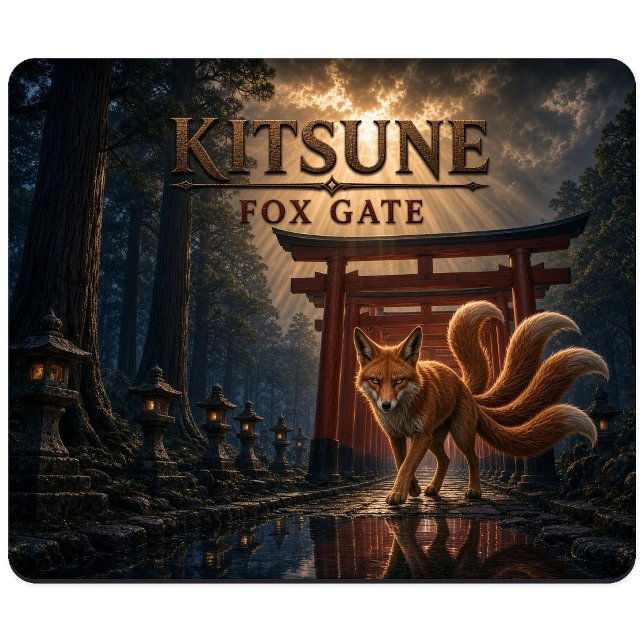 Kitsune Fox Gate Mörk Realism Musmatta (Skapare uppladdad)