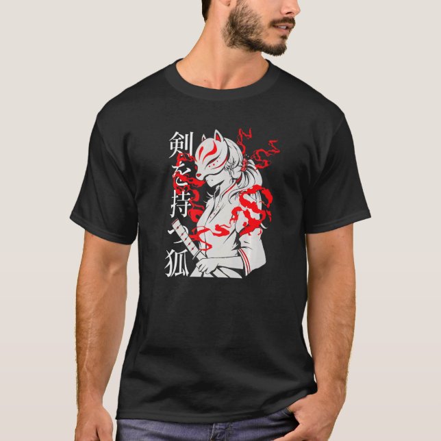 Kitsune Fox Spirit Animal Inari Fox T Shirt (Framsida)