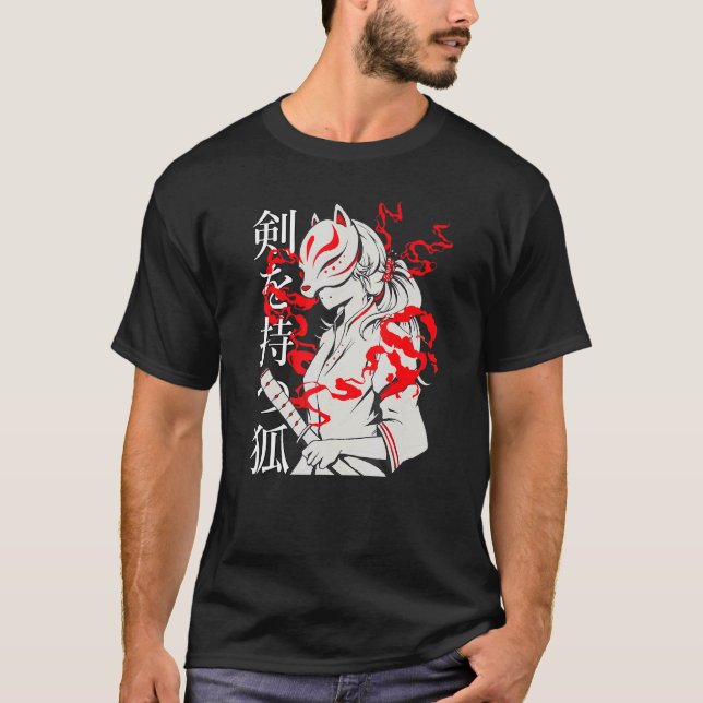 Kitsune Fox Spirit Animal Inari Fox T Shirt (Framsida)