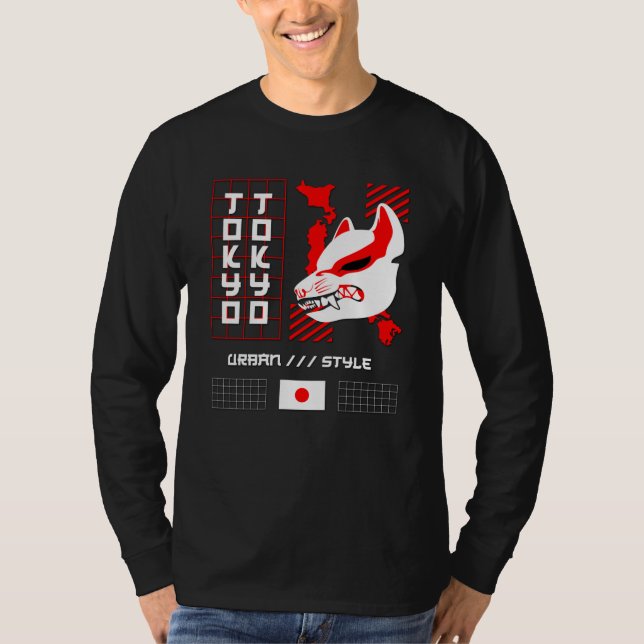 Kitsune Fox Tokyo Stad T Shirt (Framsida)