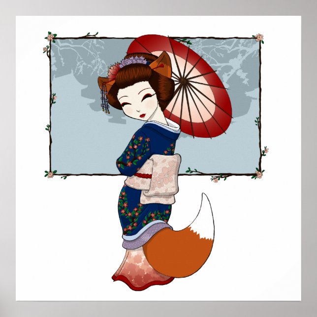 Kitsune Geisha Prints Poster (Framsidan)