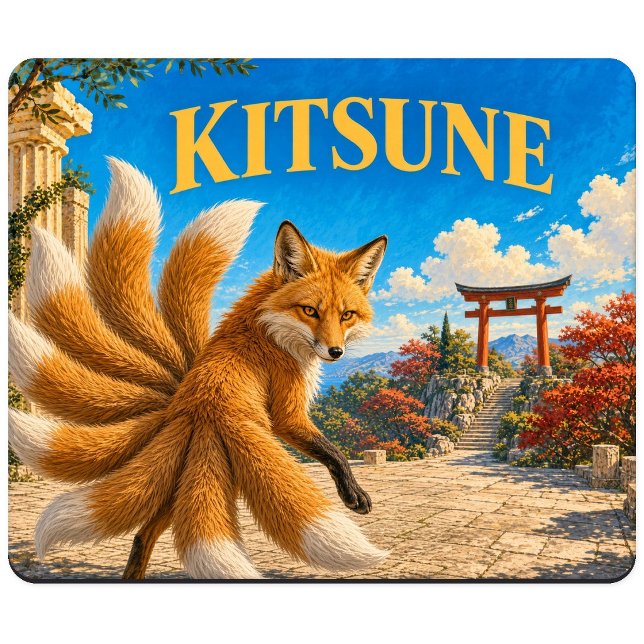 Kitsune, gotisk fantasimonster musmatta (Skapare uppladdad)