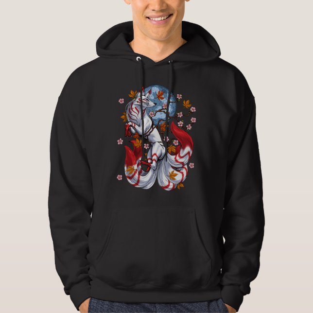 Kitsune Japanese Fox Hoodie (Framsida)