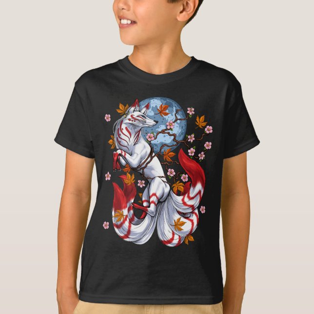 Kitsune Japanese Fox T Shirt (Framsida)