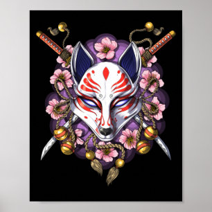 Kitsune Japansk fox-mask Poster