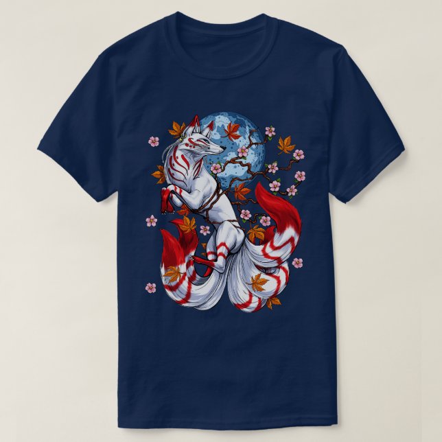 Kitsune Japansk Fox T Shirt (Design framsida)