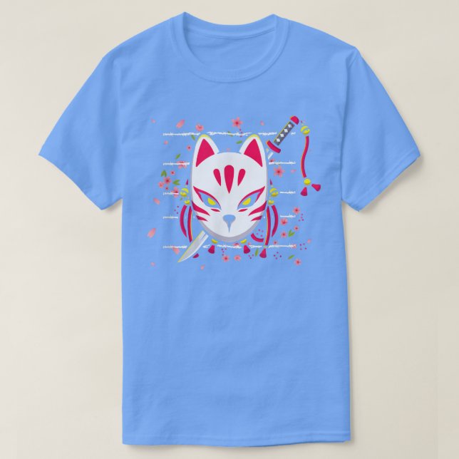 Kitsune Japansk kattmask Kultur för Art Saga Anim T Shirt (Design framsida)