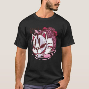 Kitsune japansk nine Tailed Fox Mask Traditio T Shirt