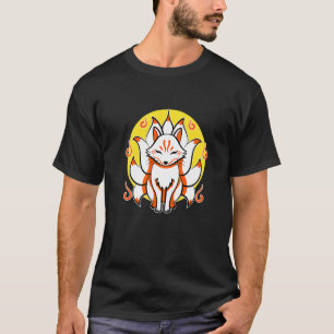 Kitsune Japanska Kami Inari Fox Protector Tempel S T Shirt