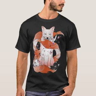 Kitsune Japanska Kami Inari Nine-Tails Fox Sp T Shirt