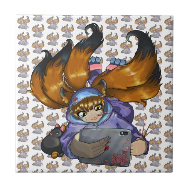 Kitsune Life Kakelplatta (Framsidan)