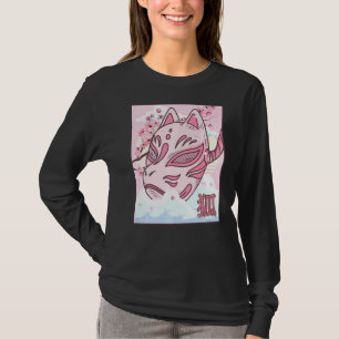 Kitsune Mask Japansk asthetic Fox Mask Cherry Bl T Shirt