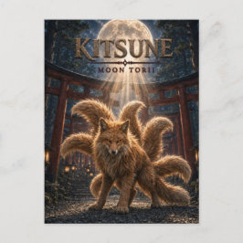 Kitsune Moon Torii Dark Cinema Vykort