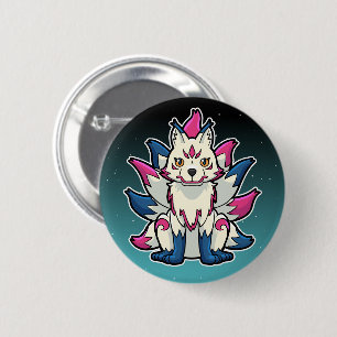 Kitsune Nine-Tail Fox: Japanska Yokai Knapp