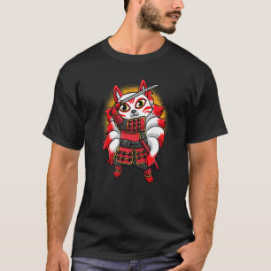 Kitsune Ninja Nine Tails Fox Japanska Samurai Mana T Shirt