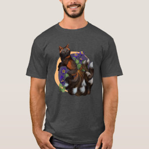 Kitsune och Columbine Flowers T Shirt