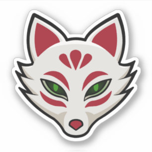 Kitsune Räv Mask Klistermärken