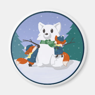 Kitsune Snö Day Magnets Magnet