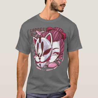 Kitsune the Japansk Nine Tail Fo Mask Tradition T Shirt
