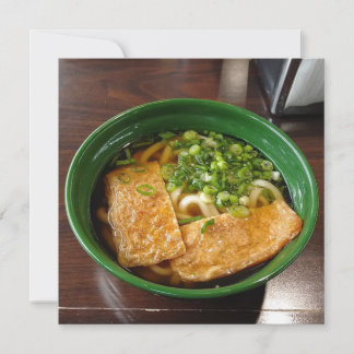 Kitsune Udon Japansk nudelsoppsskål Julkort