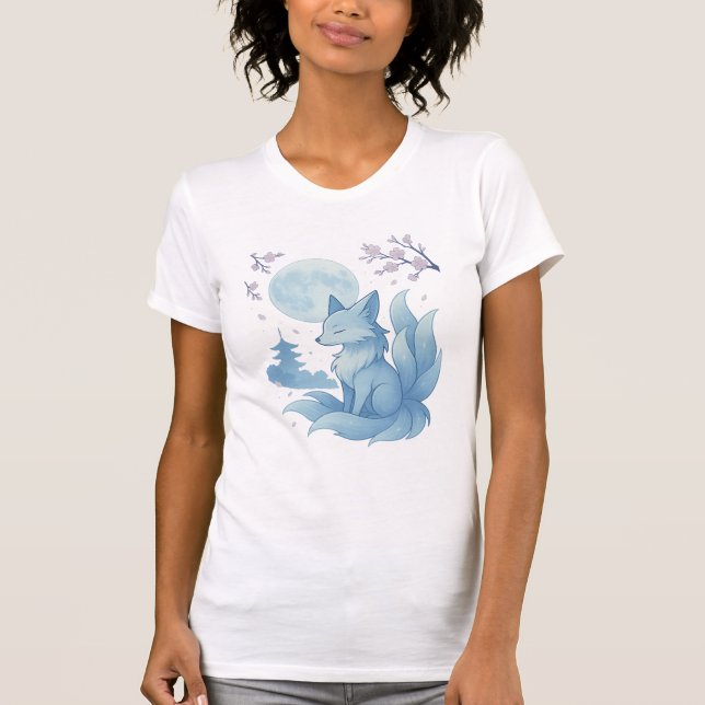 Kitsune under månljuset t shirt (Framsida)