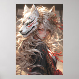 Kitsune's Silent Vow | Japansk Fox Samurai Poster