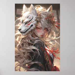 Kitsune's Silent Vow Japansk Fox Samurai Poster