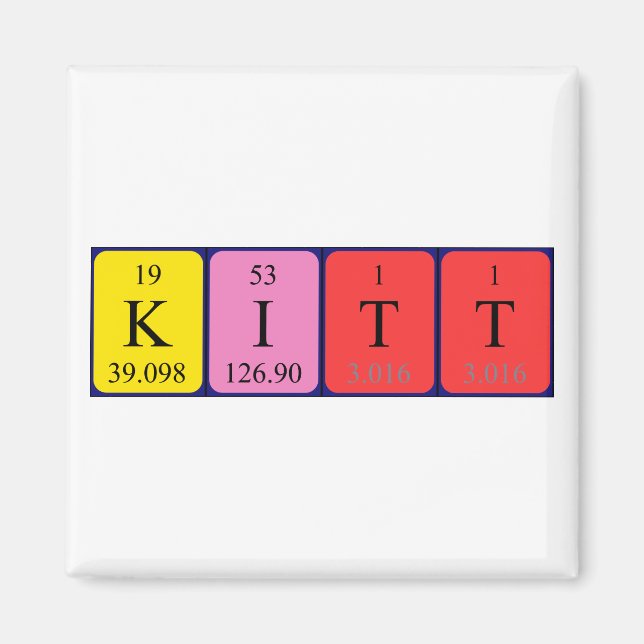 Kitt Periodisk bord namn magnet (Framsidan)