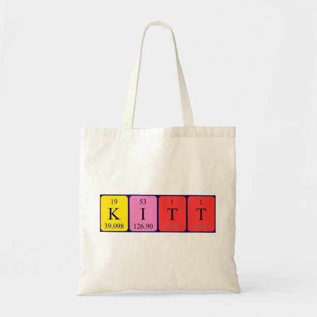Kitt Periodisk bord namn tote bag Tygkasse (Framsidan)