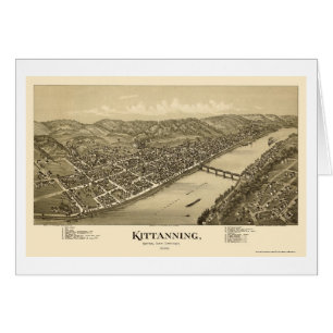 Kittanning panorama- karta för PA - 1896 Hälsningskort