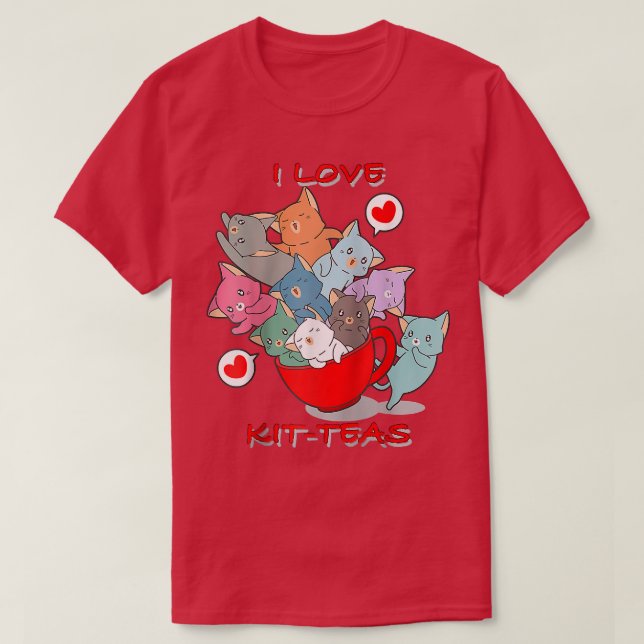 KitTea Cat Lover, Cute and FUNNY Cat  T Shirt (Design framsida)