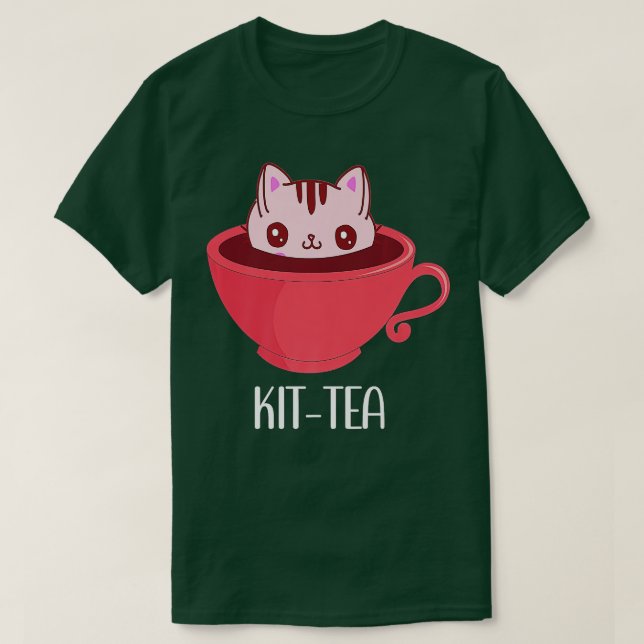 KitTea Cat Mugg Kit Tea för Cat LoversKitTea Premi T Shirt (Design framsida)