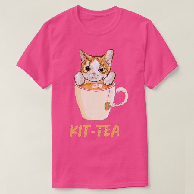 KitTea Drinker Cute Kattunge Tekopp Kitten Funny C T Shirt (Design framsida)