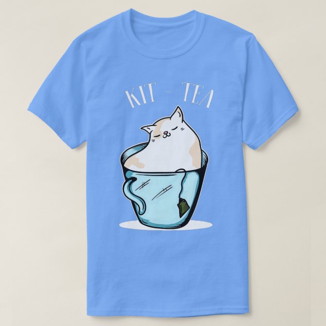 KitTea Funny Cat Lover Gift Cute Black Cat T Shirt (Design framsida)