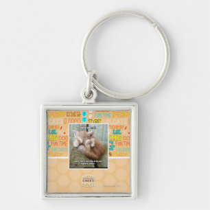 Kitteh härskar #231 fyrkantig silverfärgad nyckelring