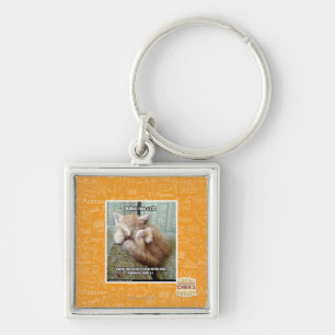 Kitteh härskar #231 fyrkantig silverfärgad nyckelring