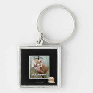 Kitteh-regel nr 231 fyrkantig silverfärgad nyckelring