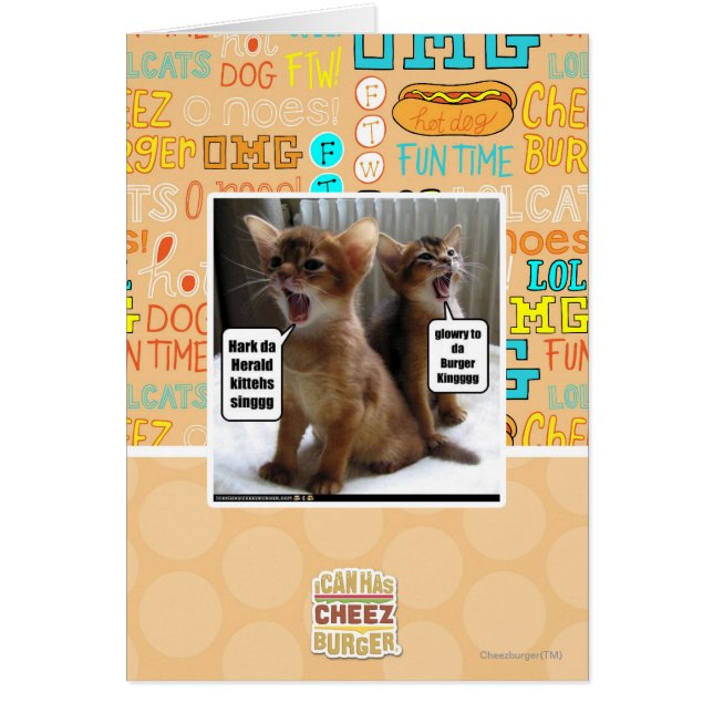 Kitteh sång hälsningskort (Framsidan)