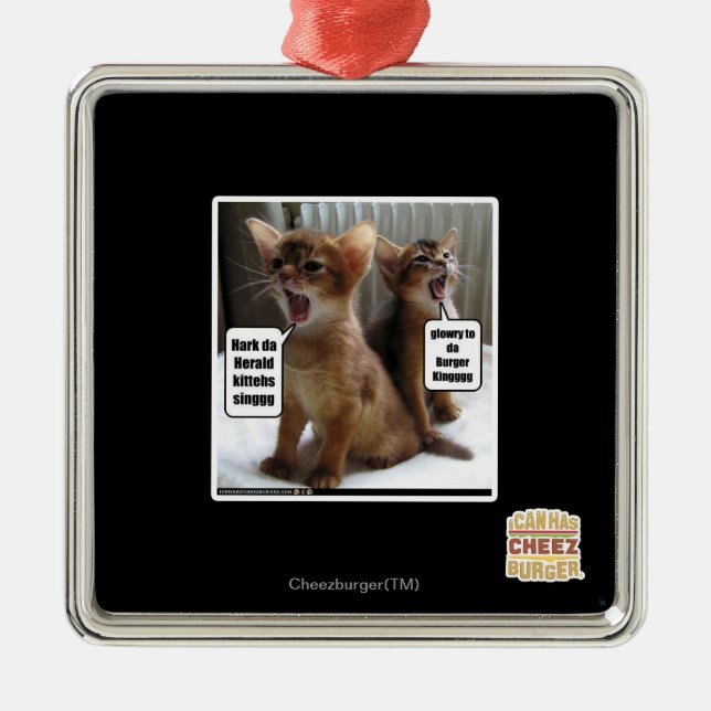 Kitteh sång julgransprydnad metall (Framsidan)
